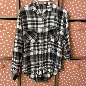 Ambiance plaid flannel top